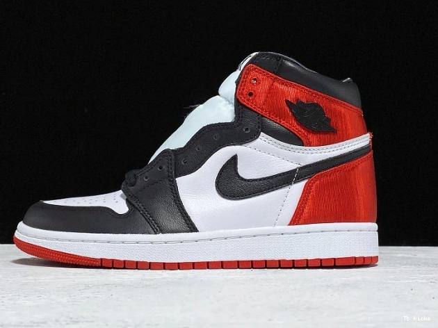 Rep TBK Air Black Toe High Satin Jordan 1 Retro CD0461-016 0627